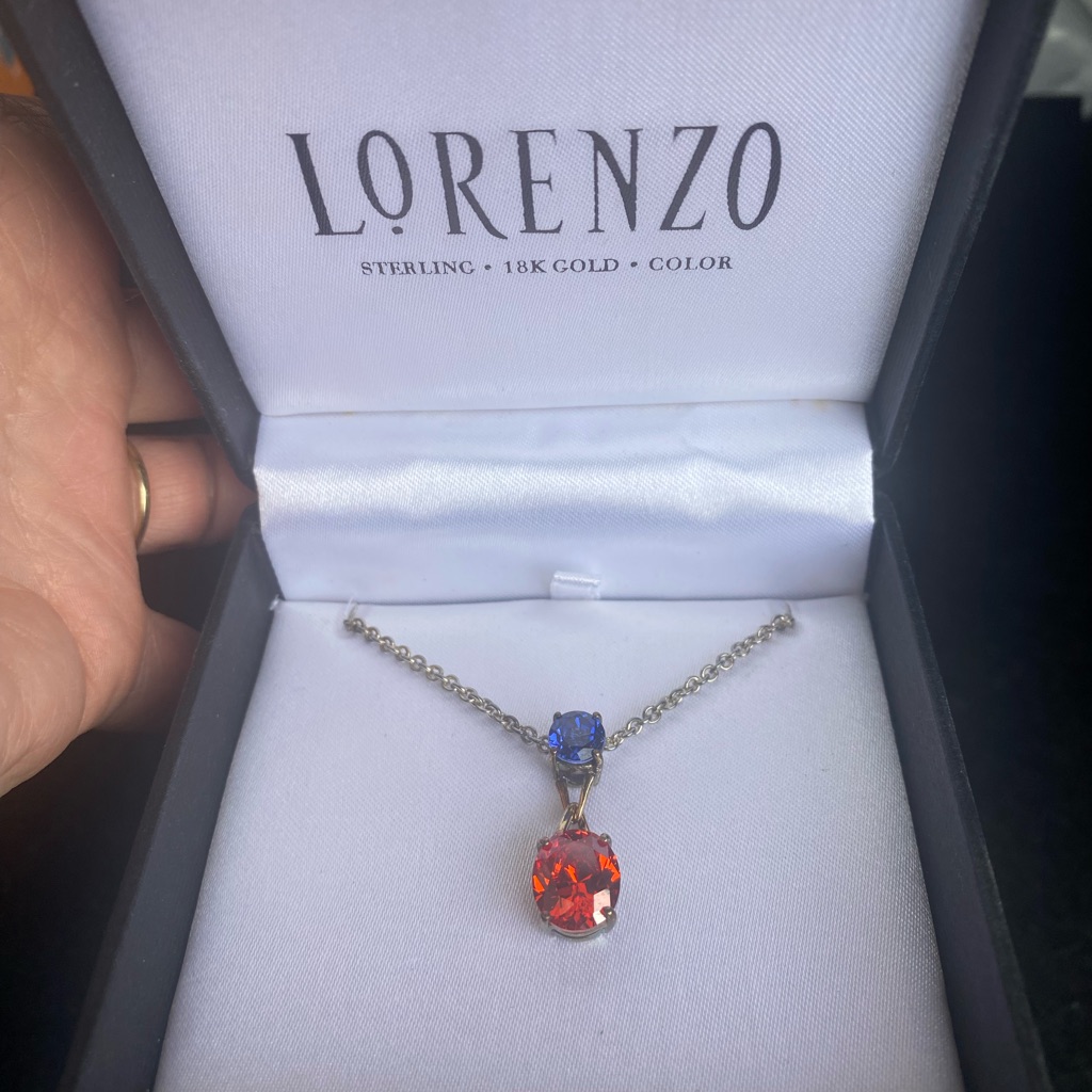 Lorenzo Sterling Sapphire And Fire Opal Necklace